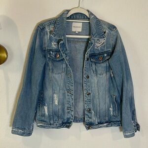 Distressed denim jacket